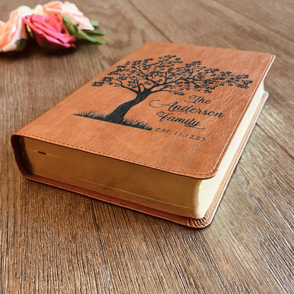 Personalized Family Bible, Custom ESV/RVR Biblia en Español Personalizada, Biblia Reina Valera 1960 en espanol Spanish Bible, Christian Gifts - Religious Books - Aylev