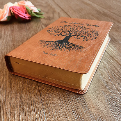 Personalized Family Bible, Custom ESV/RVR Biblia en Español Personalizada, Biblia Reina Valera 1960 en espanol Spanish Bible, Christian Gifts - Religious Books - Aylev