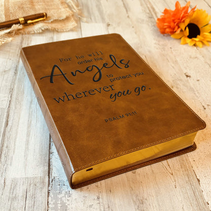 Personalized ESV Bible: Create Your Own Custom Engraved Design with a Designer, Large Print Double-Column Format English Standard Holy Bible - Religious Books - Aylev