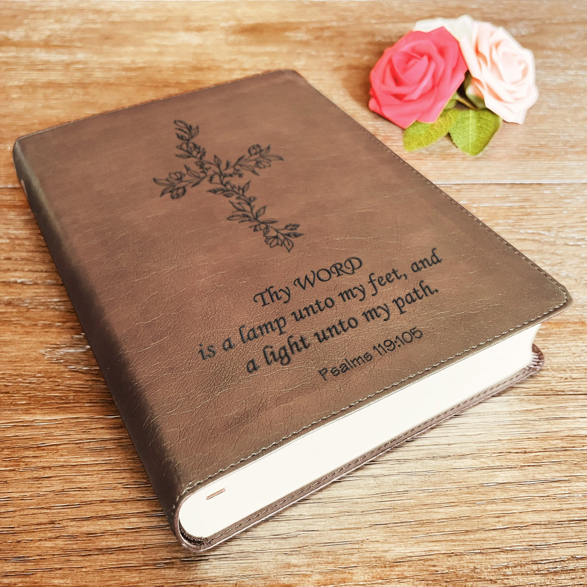 Personalized ESV Bible: Create Your Own Custom Engraved Design with a Designer, Large Print Journaling English Standard Holy Bible - Religious Books - Aylev