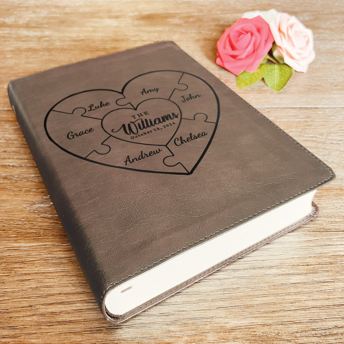 Personalized Family Bible, Custom ESV Single Column Journaling Family Bible, Engraved Bible, Wedding Gifts Christian Gifts Anniversary Gifts - Religious Books - Aylev