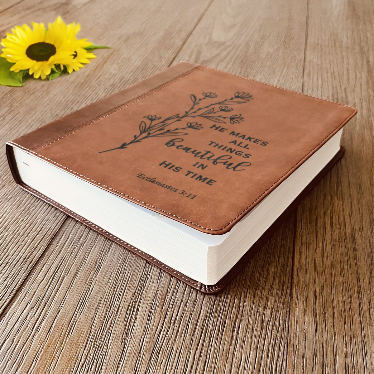 Custom Engraved ESV Journaling Study Bible, Wide Margin Note - Taking Bible, Personalized Christian Gift, Baptism Gift for Women - Religious Books - Aylev