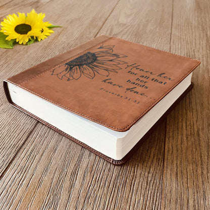 Custom Engraved ESV Journaling Study Bible, Wide Margin Note - Taking Bible, Personalized Christian Gift, Baptism Gift for Women - Religious Books - Aylev