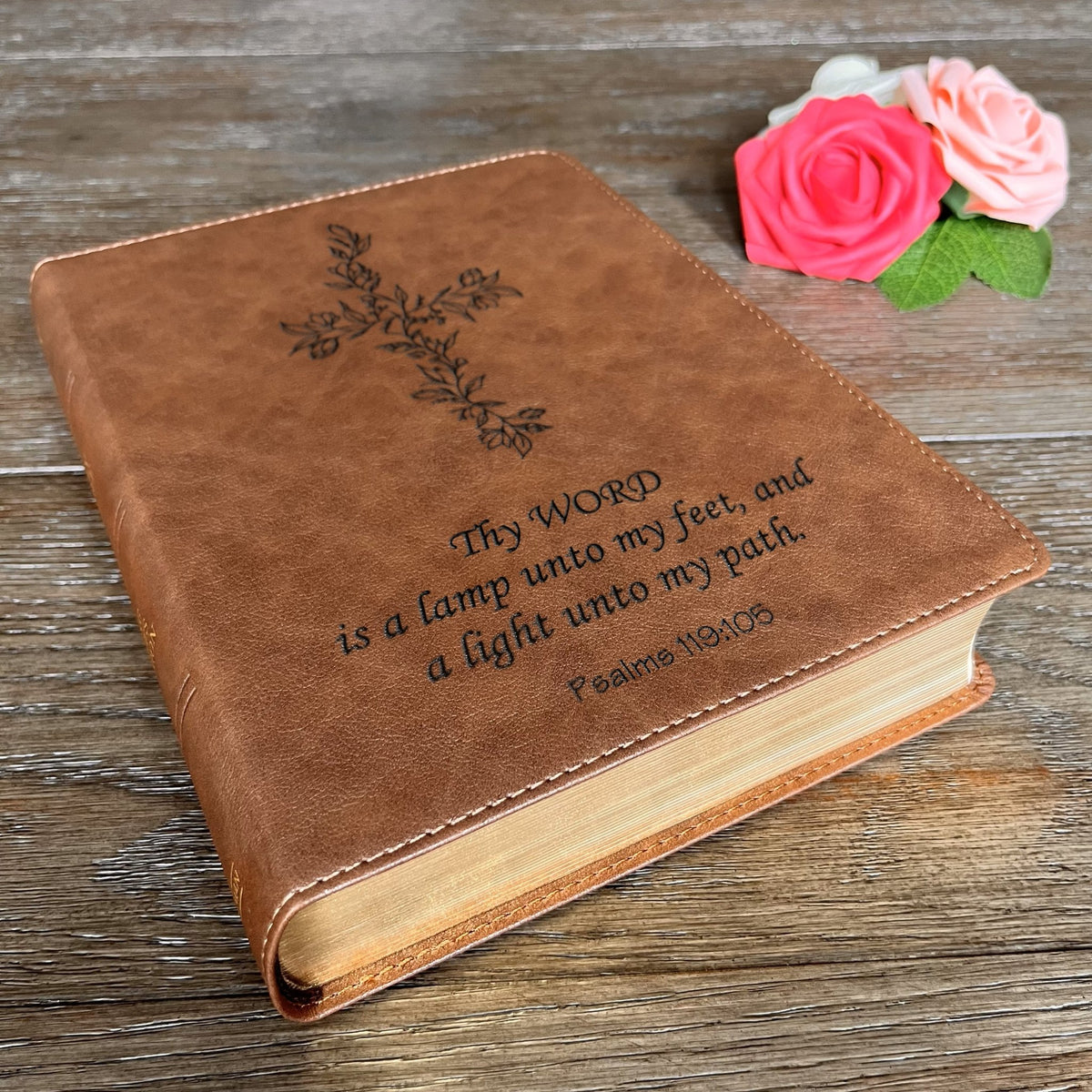 Personalized KJV Bible: Create Your Own Custom Engraved Design with a Designer, Large Print Red Letter Wide - Margin King James Holy Bible - Religious Books - Aylev