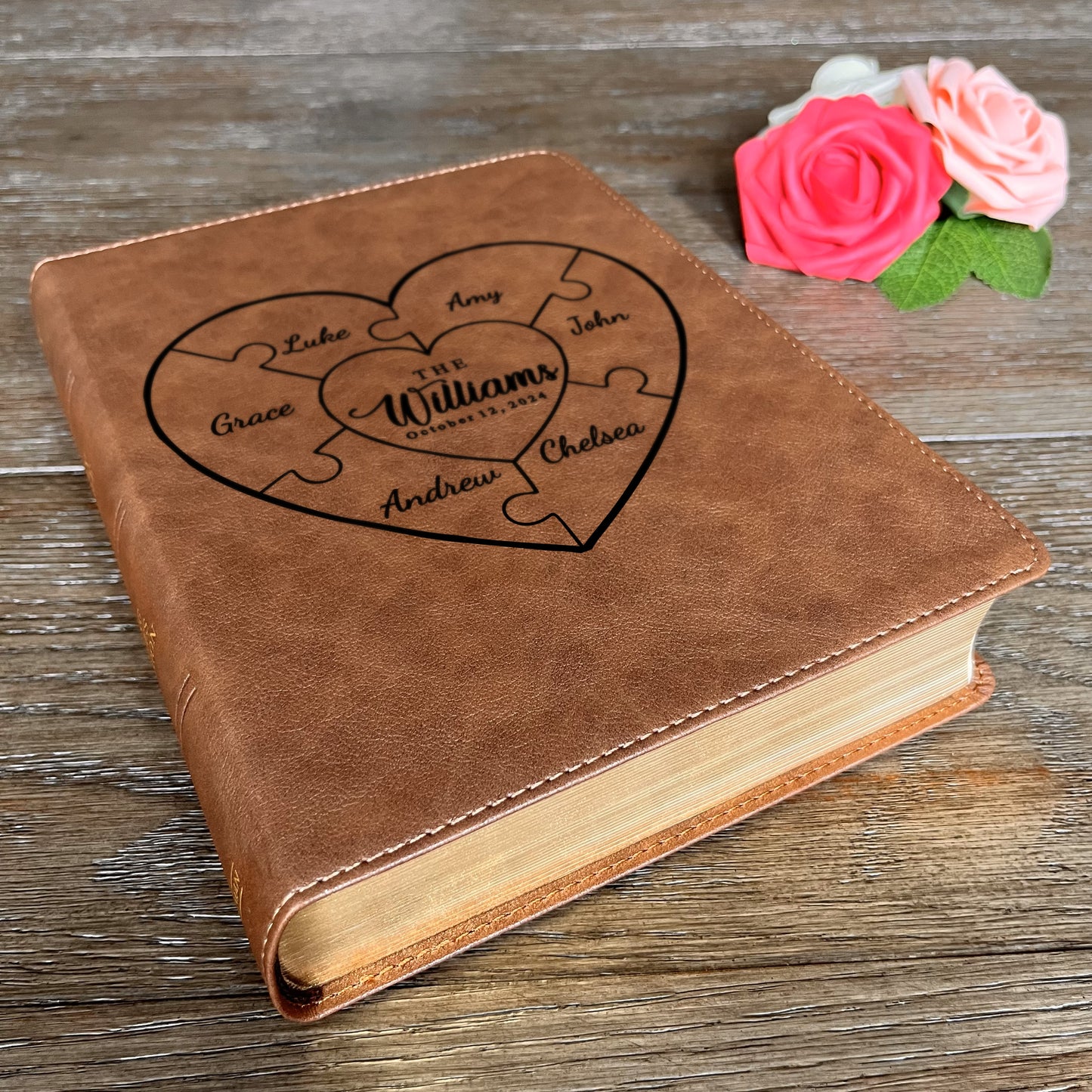 Personalized Family Bible, Custom KJV Wide-Margin Family Bible, Engraved Bible, Wedding Bible, Christian Gifts, Family Bible for Wedding