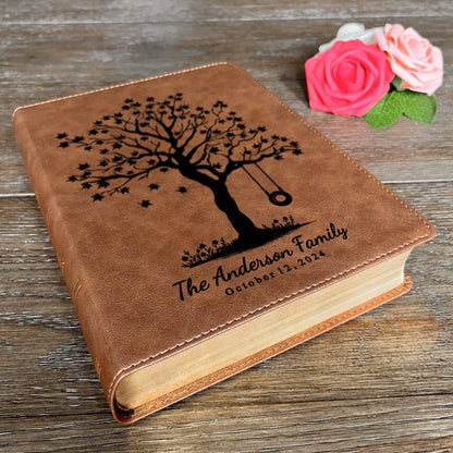 Personalized Family Bible, Custom KJV Family Tree Wide - Margin Bible, Engraved Bible, Wedding Bible, Christian Gifts Family Bible for Wedding - Religious Books - Aylev