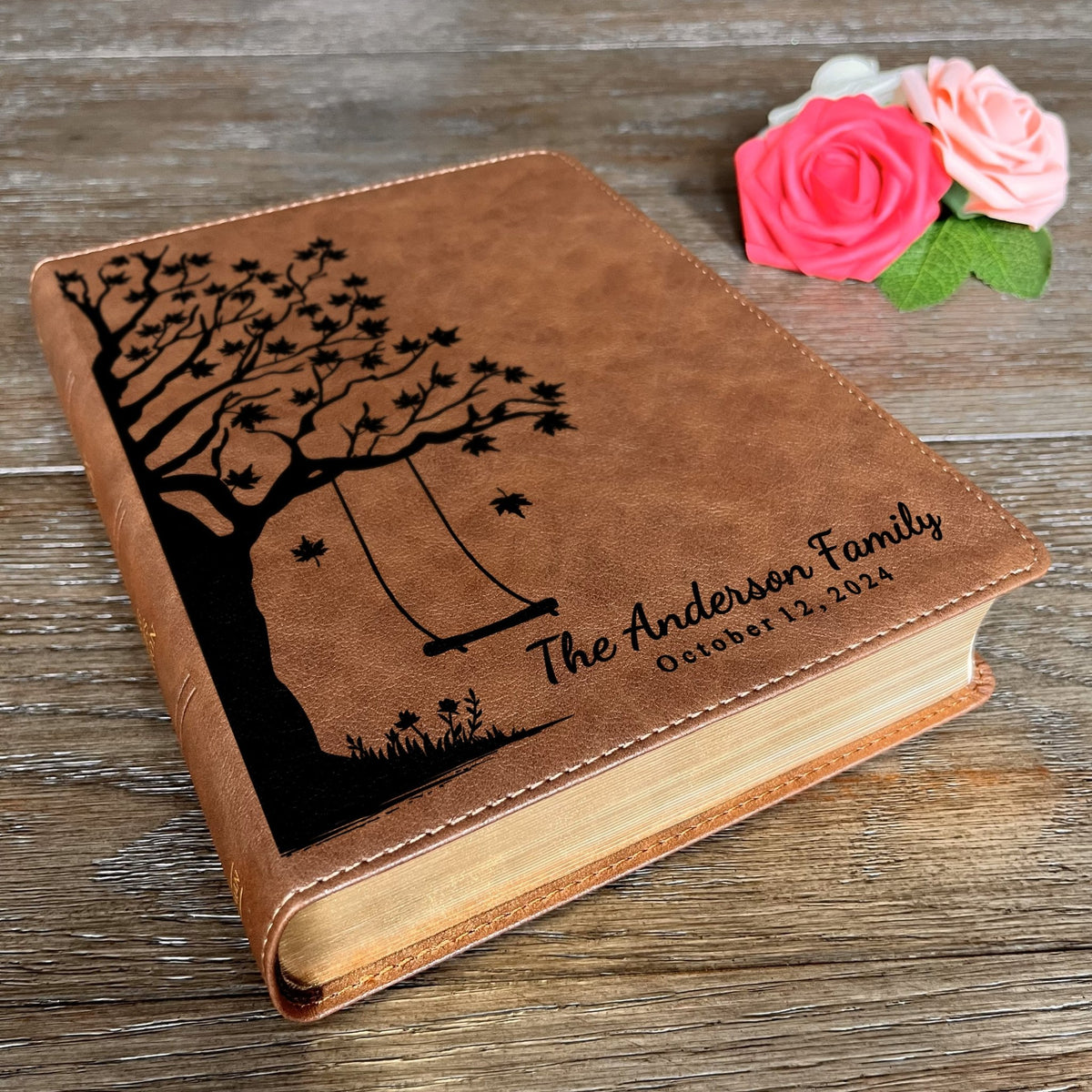 Personalized Family Bible, Custom KJV Family Tree Wide - Margin Bible, Engraved Bible, Wedding Bible, Christian Gifts Family Bible for Wedding - Religious Books - Aylev