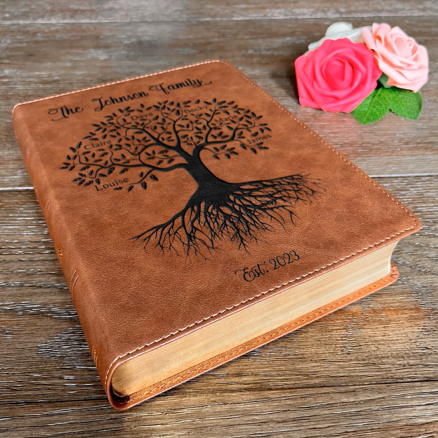 Personalized Family Bible | Custom KJV Family Tree Wide Margin Bible | Engraved Bible Wedding Bible Christian Gifts Family Bible for Wedding - Aylev
