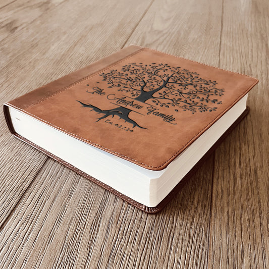 Personalized Family Bible | Custom ESV Family Tree Study Bible | Engraved Bible Wedding Bible Christian Gifts Family Bible for Wedding - Aylev
