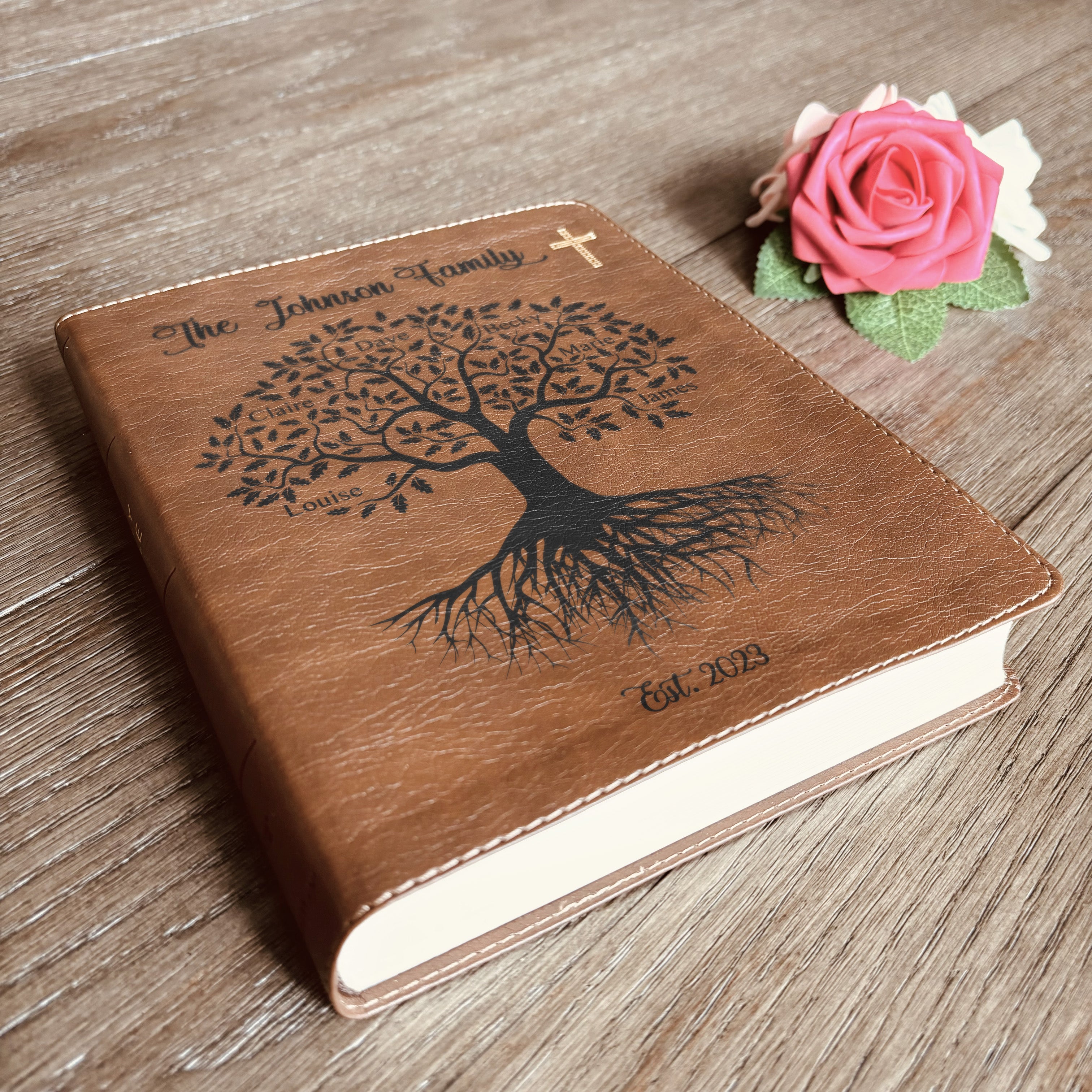 Personalized Family Bible,  Custom NIV Family Tree Journaling Bible, Engraved Bible, Wedding Bible, Anniversary Gifts Family Bible for Wedding - Aylev