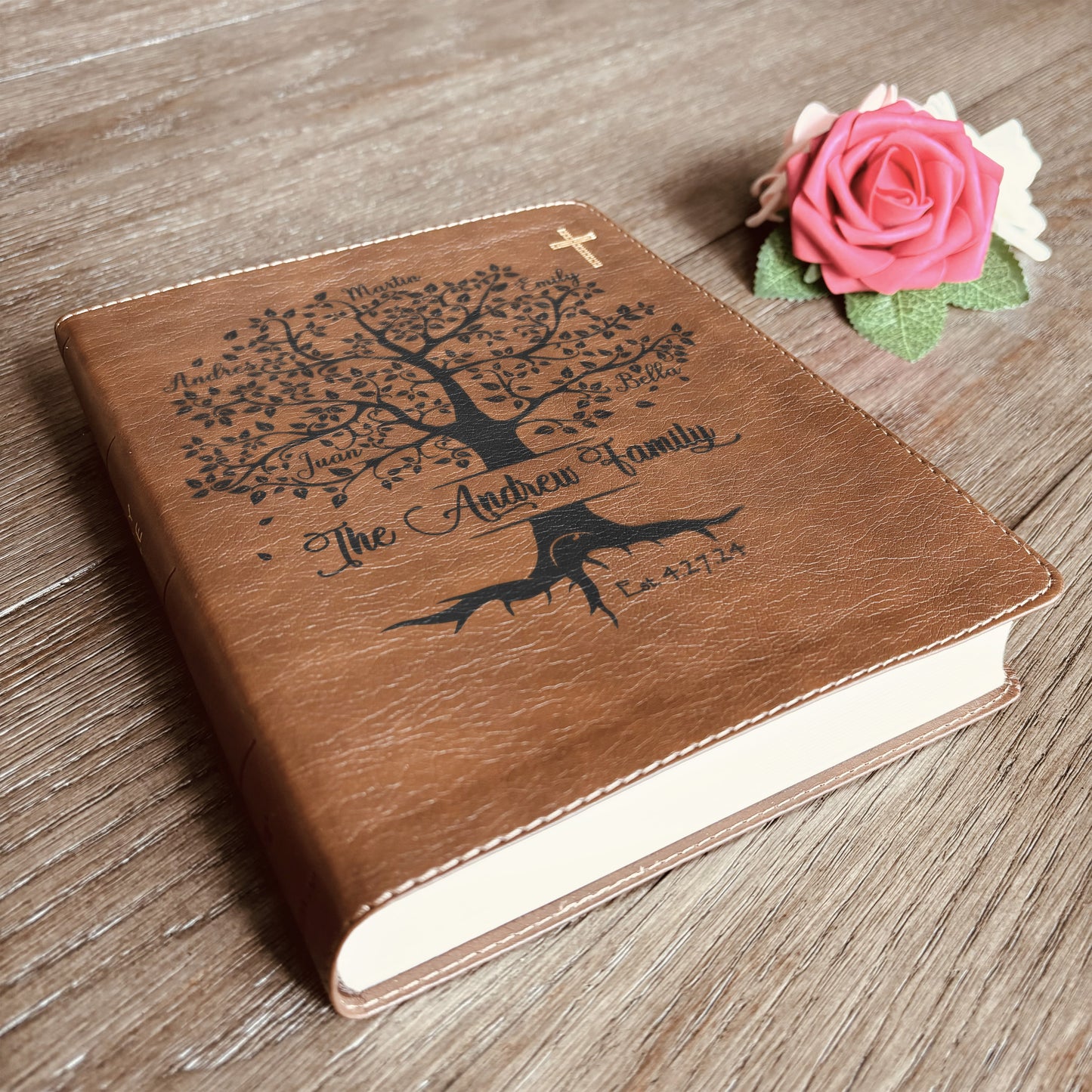 Personalized Family Bible,  Custom NIV Family Tree Journaling Bible, Engraved Bible, Wedding Bible, Anniversary Gifts Family Bible for Wedding - Aylev