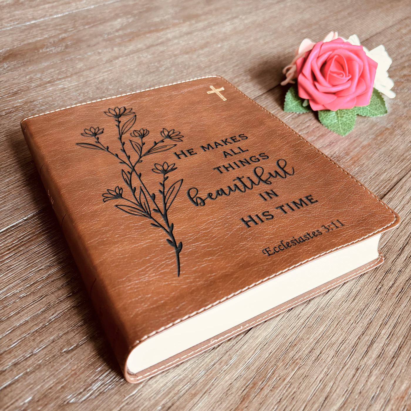 Personalized NIV Bible | NIV Journaling Study Bible | Custom Engrave New International Version | Christian Gifts Baptism Gifts ESV Bible Women