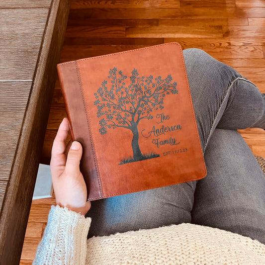 Personalized Family Bible | Custom ESV Family Tree Study Bible | Engraved Bible Wedding Bible Christian Gifts Family Bible for Wedding - Aylev