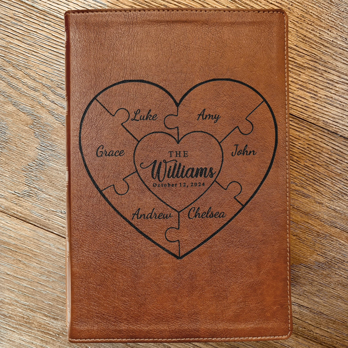 Personalized Family Bible, Custom Engraved NKJV Wide - Margin Family Bible, Wedding Gifts, Anniversary Gifts, Family Bible for Weddings - Religious Books - Aylev