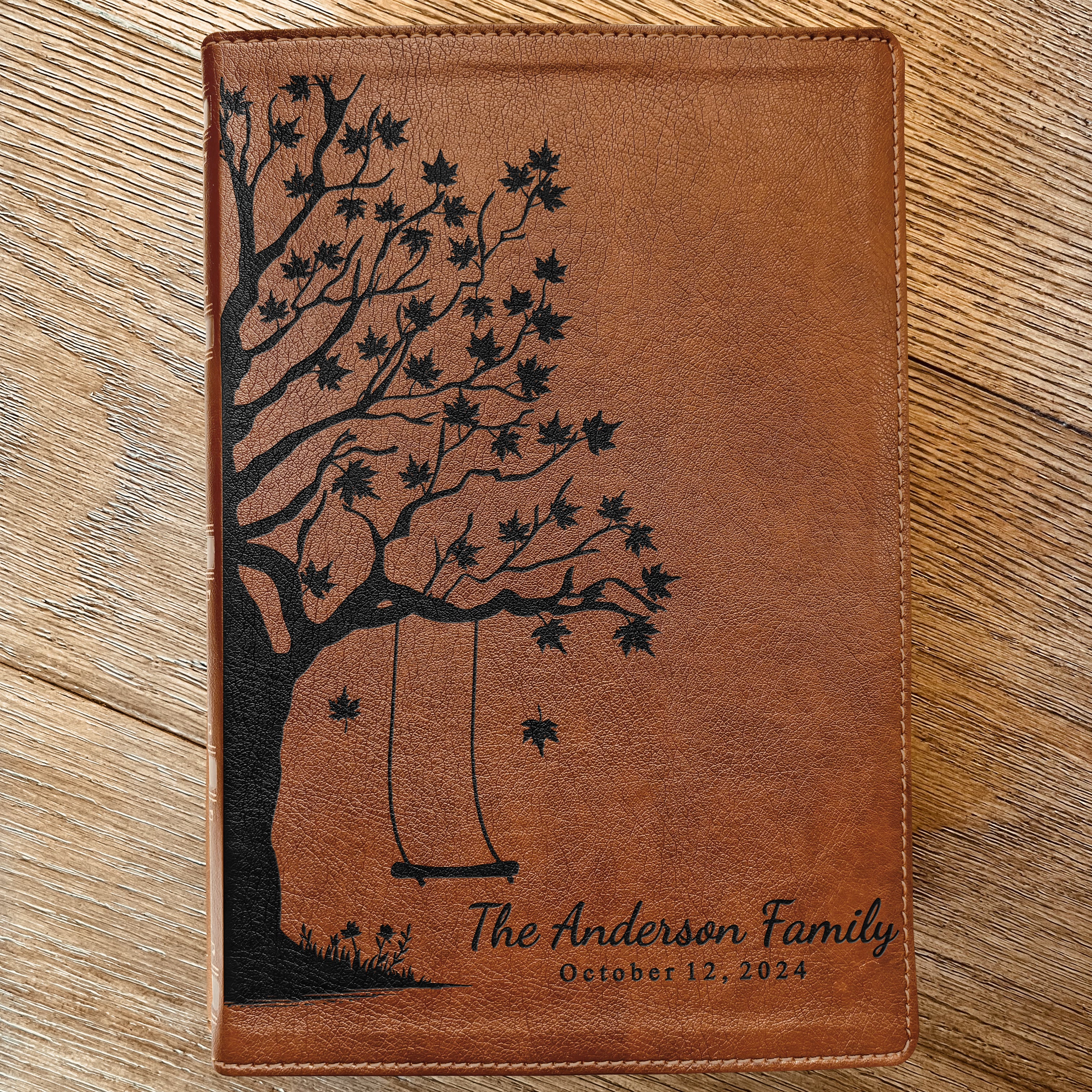 Personalized Family Bible, Custom Engraved NKJV Wide-Margin Family Tree Bible, Wedding Gifts, Anniversary Gifts, Family Bible for Weddings