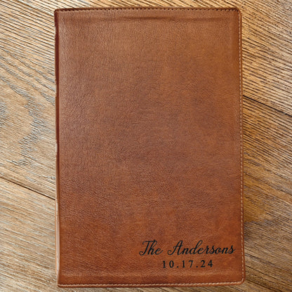 Personalized Family Bible, Custom Engraved NKJV Wide - Margin Family Bible, Wedding Gifts, Anniversary Gifts, Family Bible for Weddings - Religious Books - Aylev
