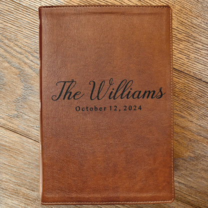Personalized Family Bible, Custom Engraved NKJV Wide - Margin Family Bible, Wedding Gifts, Anniversary Gifts, Family Bible for Weddings - Religious Books - Aylev