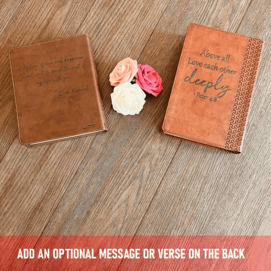 Personalized Family Bible, Custom Engraved NKJV Wide - Margin Family Tree Bible, Wedding Gifts, Anniversary Gifts, Family Bible for Weddings - Religious Books - Aylev