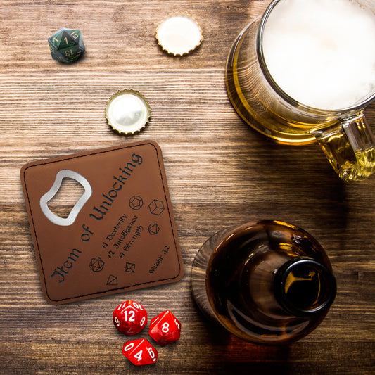 Dungeons and Dragons Item of Unlocking DnD Coaster Bottle Opener | DnD Gift for Men | Dungeon Master Gift | DnD Stuff | D&D Gifts - Aylev