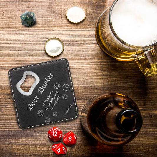 Dungeons and Dragons Beer Buster DnD Coaster Bottle Opener | DnD Gift for Men | Dungeon Master Gift | DnD Stuff | D&D Gifts - Aylev
