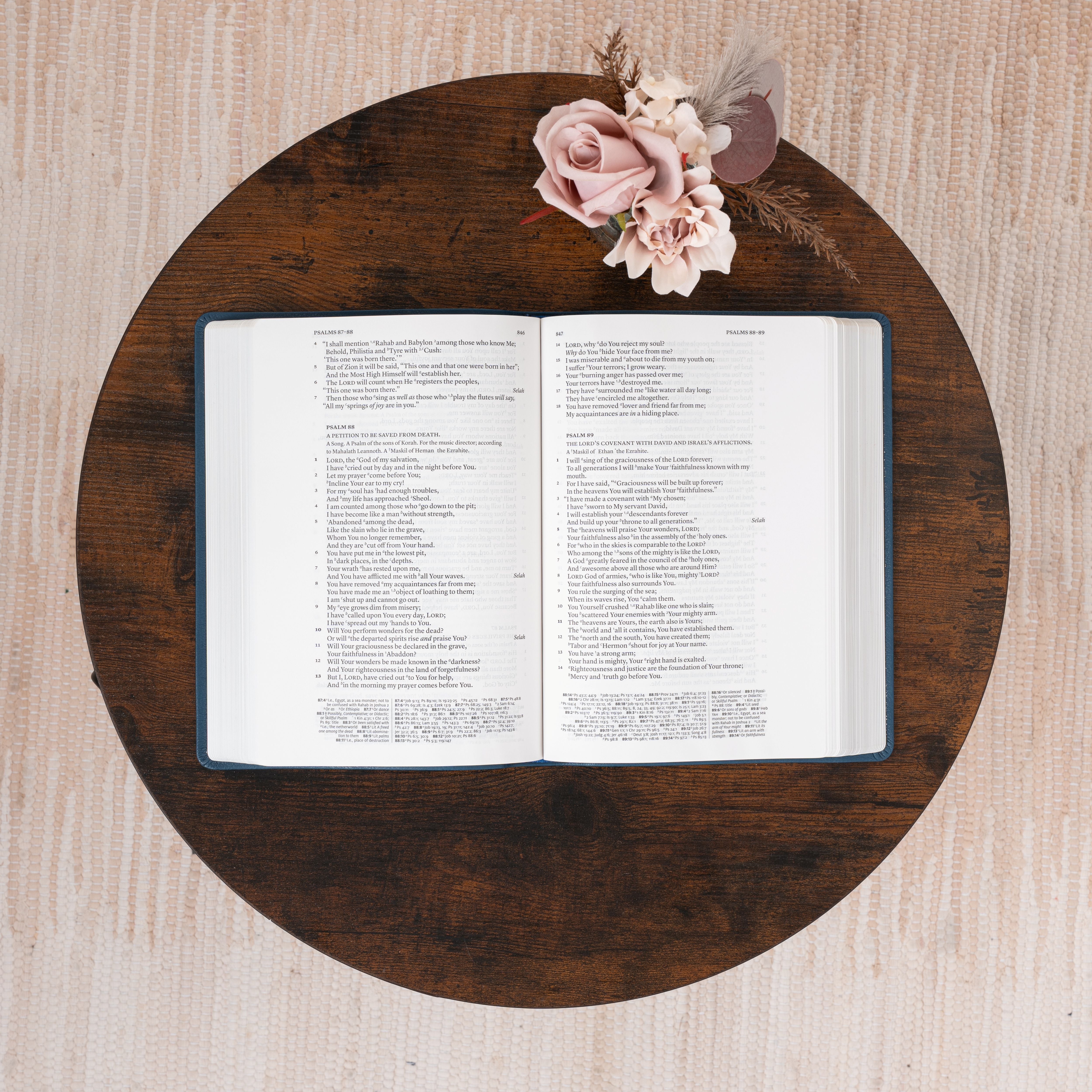 Personalized NASB Bible, Custom Fingerprint & Cross Design with Name Engraved, Wide Margin Bible, Gifts for Baptism, Wedding, Confirmation