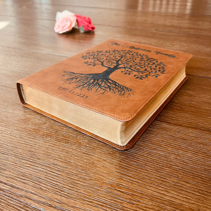 Personalized Family Bible, Custom KJV Family Tree Wide - Margin Bible, Engraved Bible, Wedding Bible, Christian Gifts Family Bible for Wedding - Religious Books - Aylev