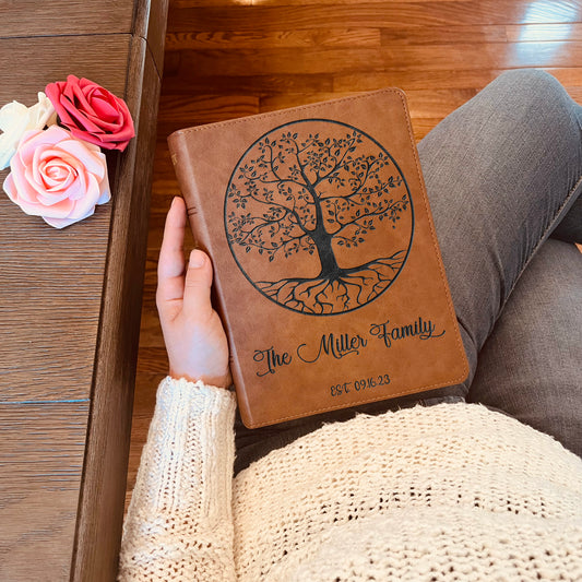 Personalized Family Bible, Custom KJV Family Tree Wide-Margin Bible, Engraved Bible, Wedding Bible, Christian Gifts Family Bible for Wedding - Aylev
