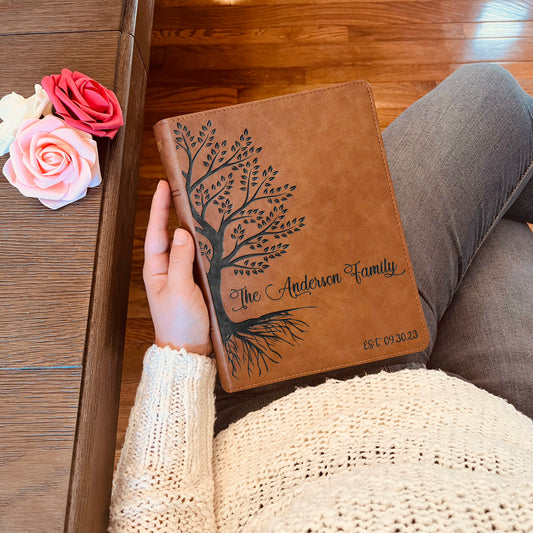 Personalized Family Bible, Custom KJV Family Tree Wide-Margin Bible, Engraved Bible, Wedding Bible, Christian Gifts Family Bible for Wedding - Aylev
