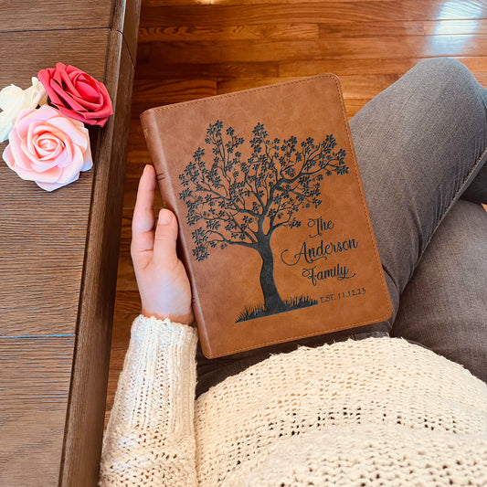 Personalized Family Bible, Custom KJV Family Tree Wide-Margin Bible, Engraved Bible, Wedding Bible, Christian Gifts Family Bible for Wedding - Aylev