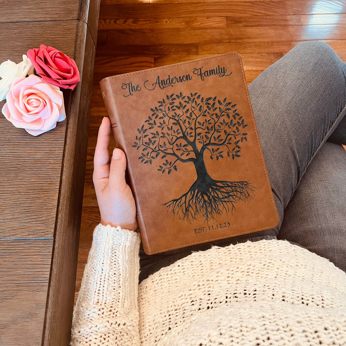 Personalized Family Bible, Custom KJV Family Tree Wide - Margin Bible, Engraved Bible, Wedding Bible, Christian Gifts Family Bible for Wedding - Religious Books - Aylev