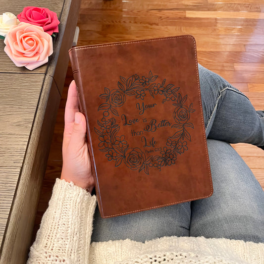 Personalized ESV Bible: Create Your Own Custom Engraved Design with a Designer, Wide-Margin Reference Red Letter English Standard Holy Bible - Aylev
