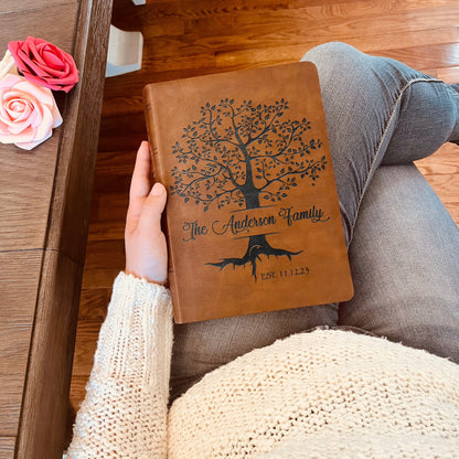 Personalized NASB Family Bible, NASB Custom Family Tree Bible, Wide Margin, Custom Engraved Bible for Wedding, Christian Gift, Wedding Gift - Religious Books - Aylev