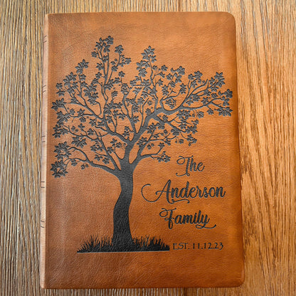 Personalized NASB Family Bible, NASB Custom Family Tree Bible, Wide Margin, Custom Engraved Bible for Wedding, Christian Gift, Wedding Gift - Religious Books - Aylev