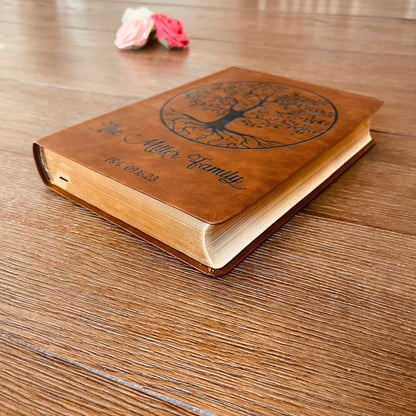 Personalized NASB Family Bible, NASB Custom Family Tree Bible, Wide Margin, Custom Engraved Bible for Wedding, Christian Gift, Wedding Gift - Religious Books - Aylev