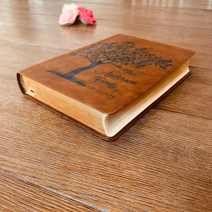 Personalized NASB Family Bible, NASB Custom Family Tree Bible, Wide Margin, Custom Engraved Bible for Wedding, Christian Gift, Wedding Gift - Religious Books - Aylev