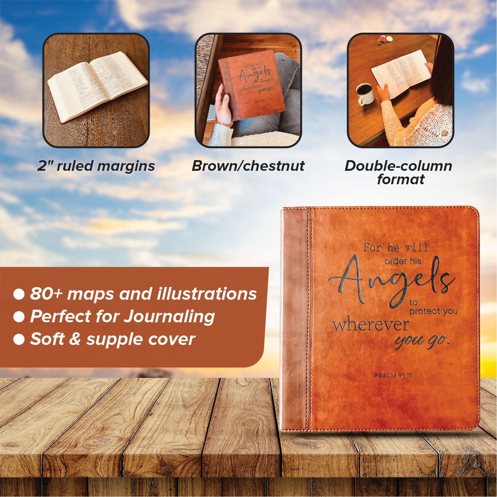 Custom Engraved ESV Journaling Study Bible, Wide Margin Note - Taking Bible, Personalized Christian Gift, Baptism Gift for Men & Women - Religious Books - Aylev