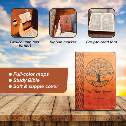 Personalized Family Bible, Custom KJV Family Tree Study Bible, Engraved Bible, Wedding Bible, Christian Gifts, Family Bible for Wedding - Religious Books - Aylev