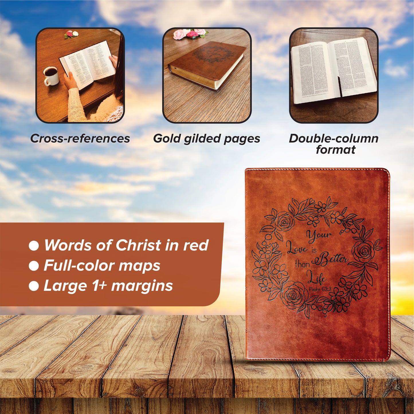 Personalized ESV Bible: Create Your Own Custom Engraved Design with a Designer, Wide-Margin Reference Red Letter English Standard Holy Bible - Aylev