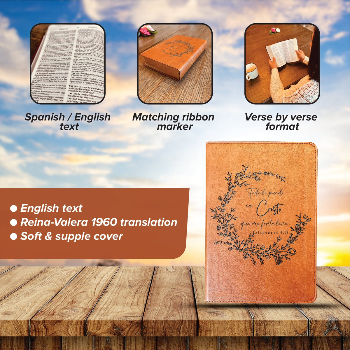 Personalized Bilingual ESV/RVR Bible: Create Your Own Custom Engraved Design with a Designer, Reina Valera 1960 English Standard Holy Bible - Religious Books - Aylev