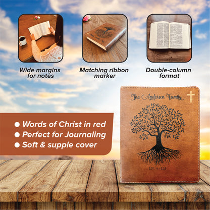 Personalized Family Bible, Custom NIV Family Tree Journaling Bible, Engraved Bible, Wedding Bible, Anniversary Gifts Family Bible for Wedding - Religious Books - Aylev