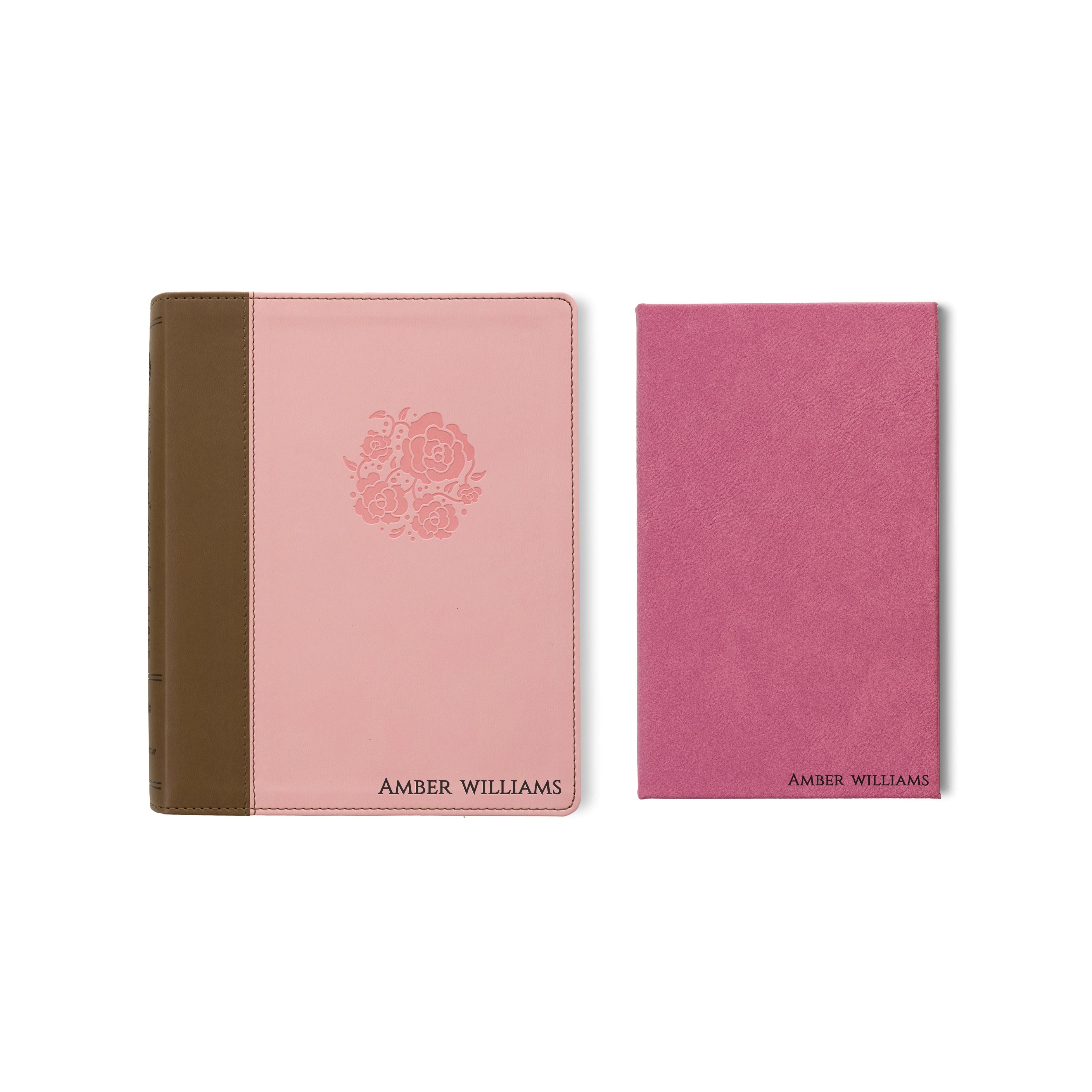 Personalized NIV Journaling Bible & Prayer Journal Set, Wide-Margin Journaling Bible, Custom Engraved Name, Christian Gift, Baptism Gift