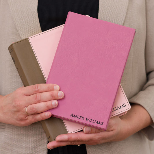 Personalized NIV Journaling Bible & Prayer Journal Set, Wide-Margin Journaling Bible, Custom Engraved Name, Christian Gift, Baptism Gift