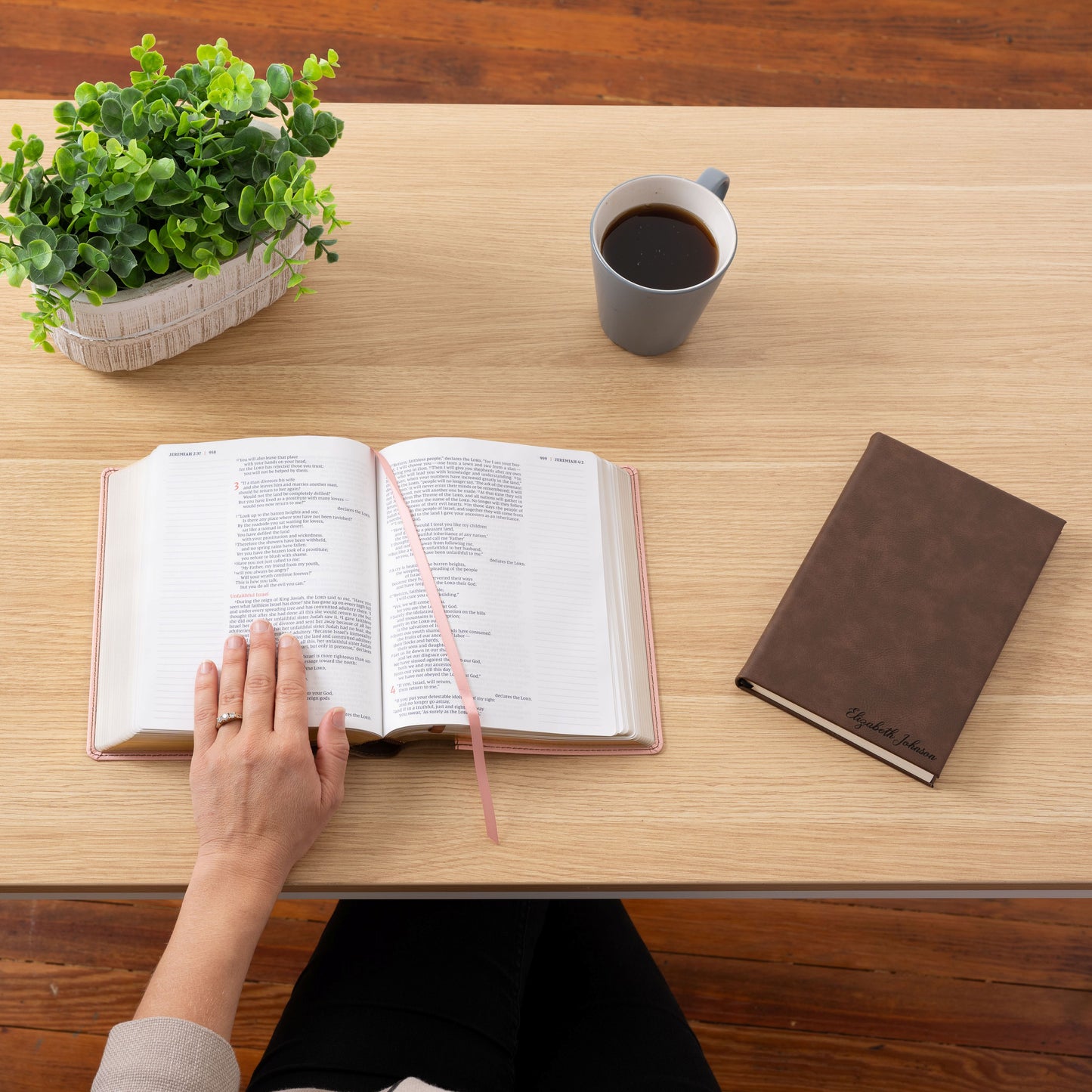 Personalized NIV Journaling Bible & Prayer Journal Set, Wide-Margin Journaling Bible, Custom Engraved Name, Christian Gift, Baptism Gift