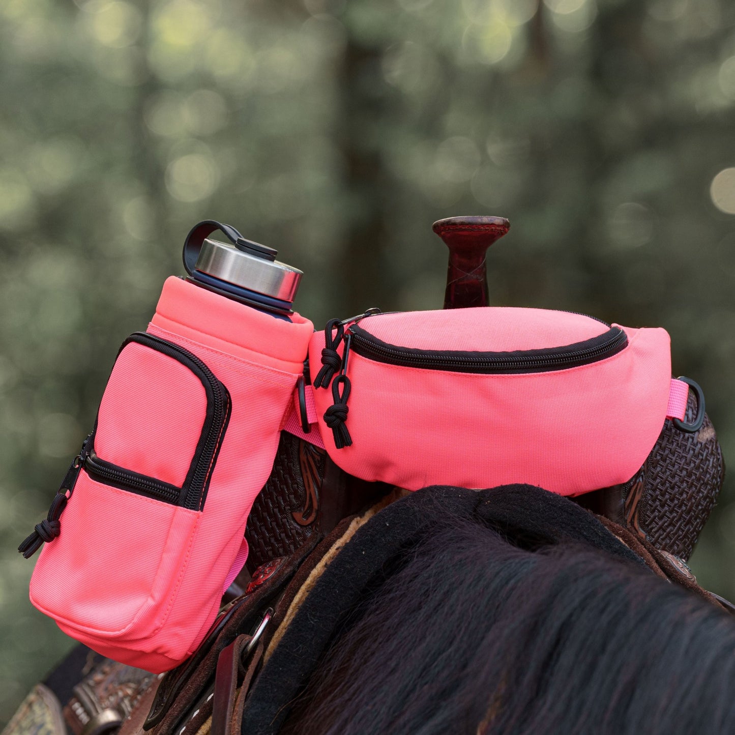 Horse Saddle Pommel Bag & Water Bottle Holder Set, Equestrian Saddle Accessory for Trail Riding Alternative Options - Horse Tack Accessories - Aylev