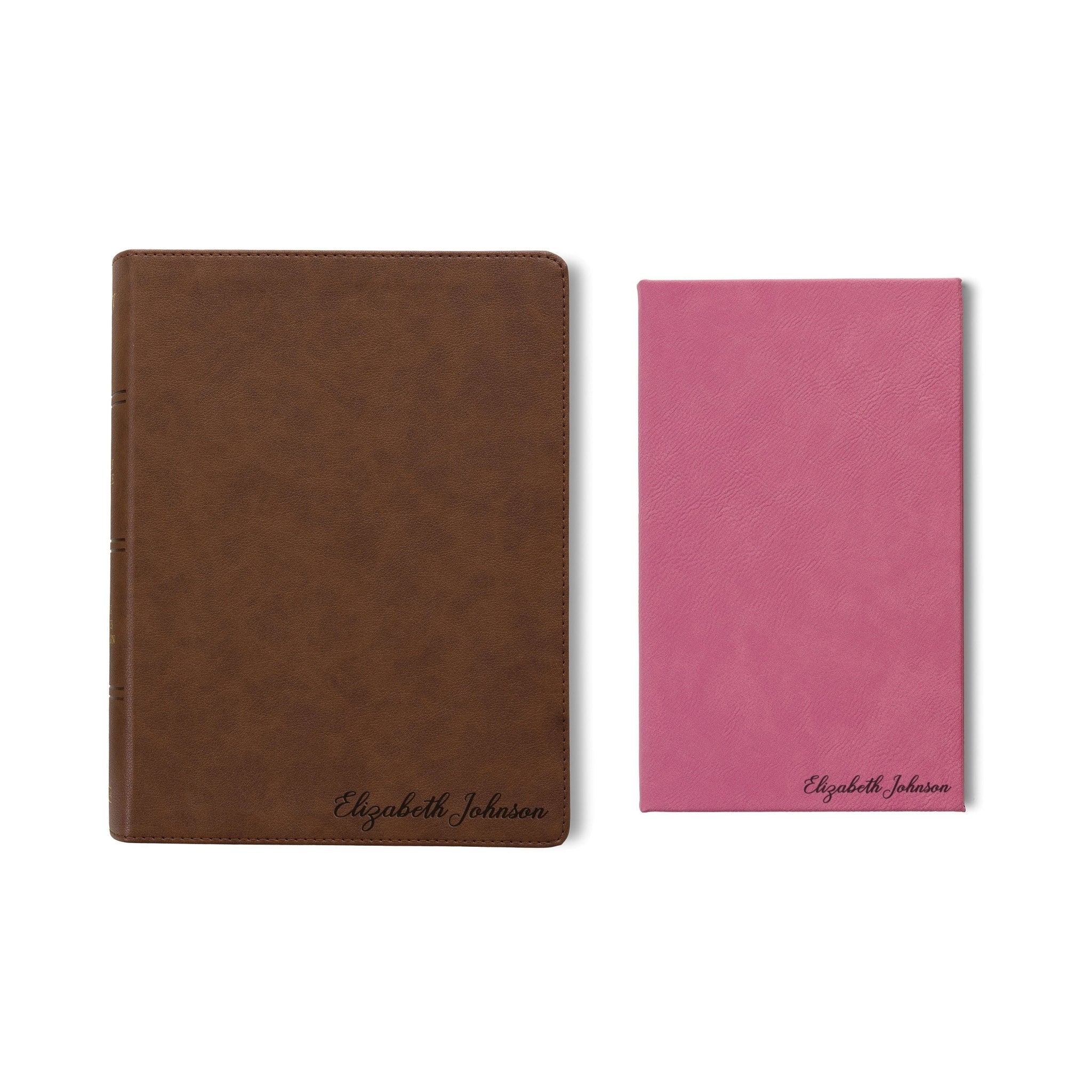 Personalized CSB Bible & Prayer Journal Set, Single Column Wide - Margin Bible, Custom Engraved with Name, Christian Gift, Baptism Gift - Religious Books - Aylev