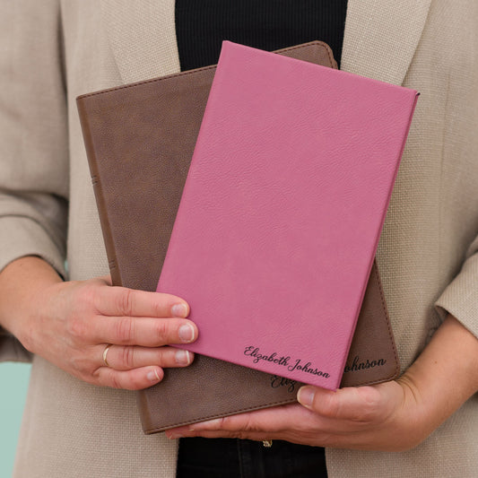 Personalized CSB Wide-Margin Bible & Prayer Journal Set, Large Print Journaling Bible, Engraved with Name, Christian Gift, Baptism Gift