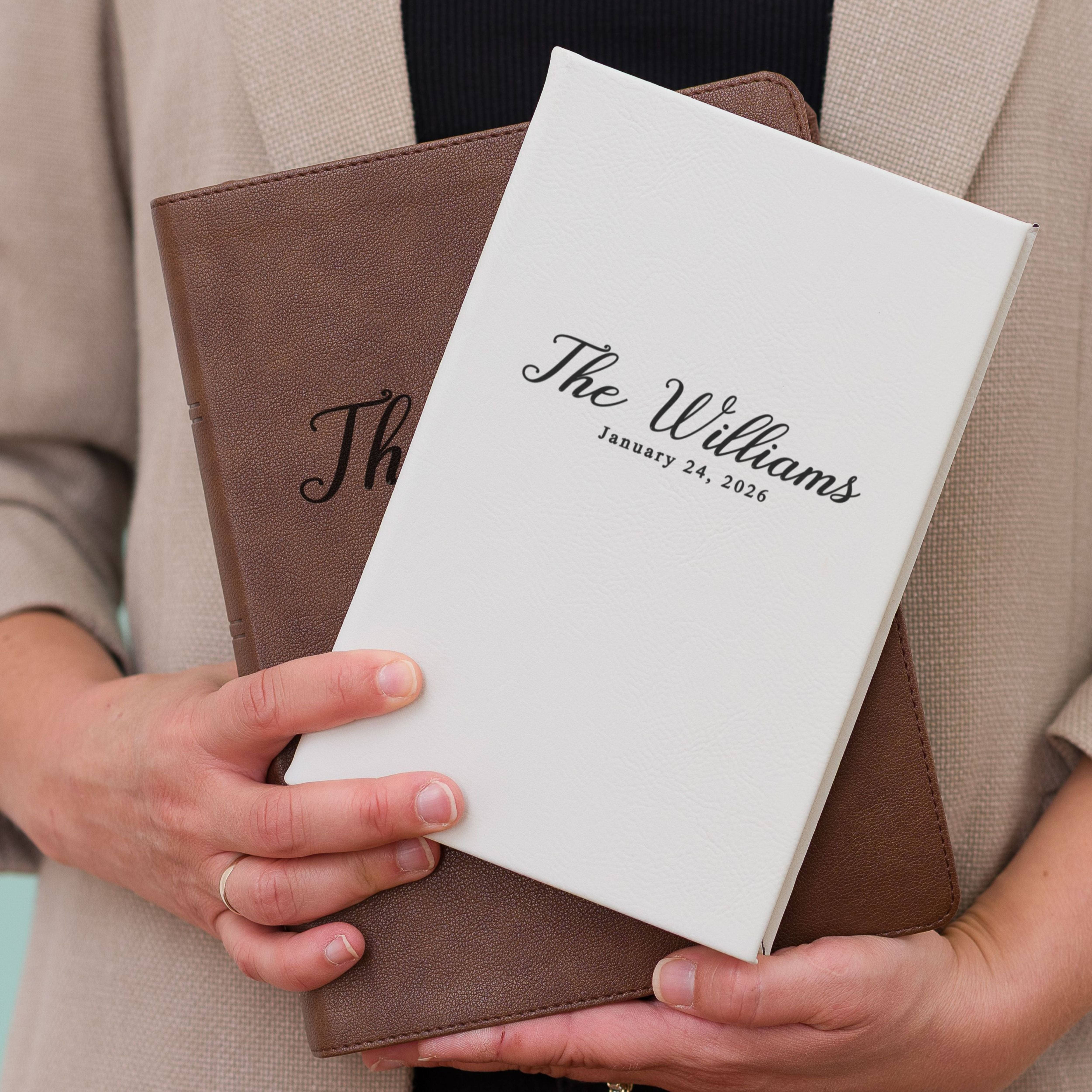 Personalized CSB Wide-Margin Bible & Prayer Journal Set, Large Print Journaling Bible, Engraved with Name, Christian Gift, Wedding Gifts