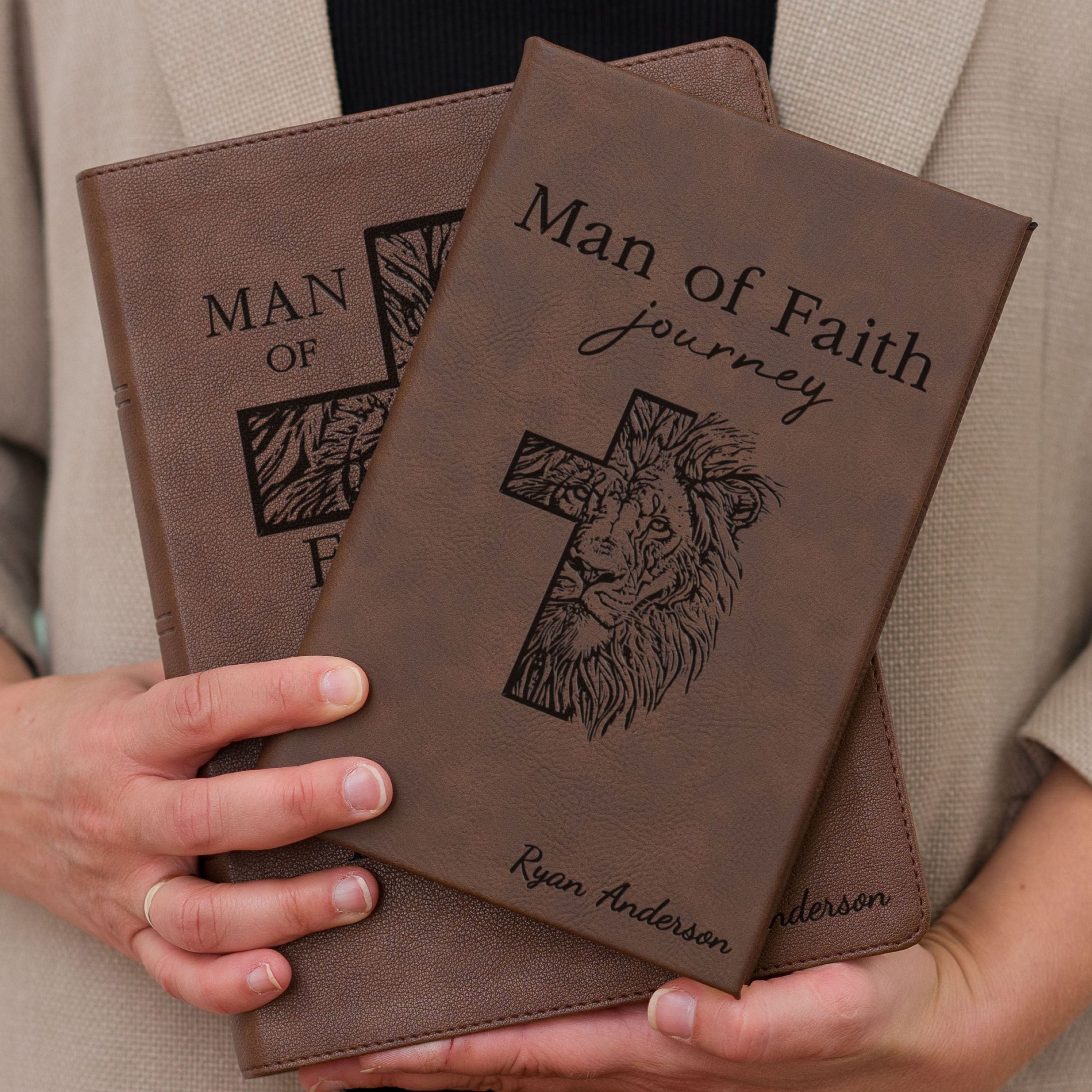 Personalized CSB Wide-Margin Bible & Prayer Journal Set, Large Print Journaling Bible, Engraved with Name, Christian Gift, Baptism Gift