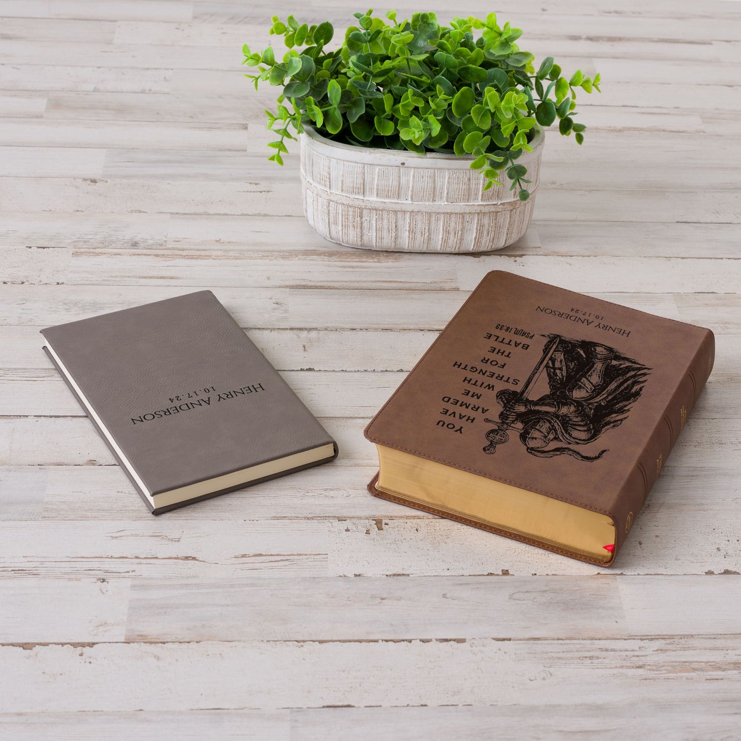 Personalized CSB Wide-Margin Bible & Prayer Journal Set, Large Print Journaling Bible, Engraved with Name, Christian Gift, Baptism Gift