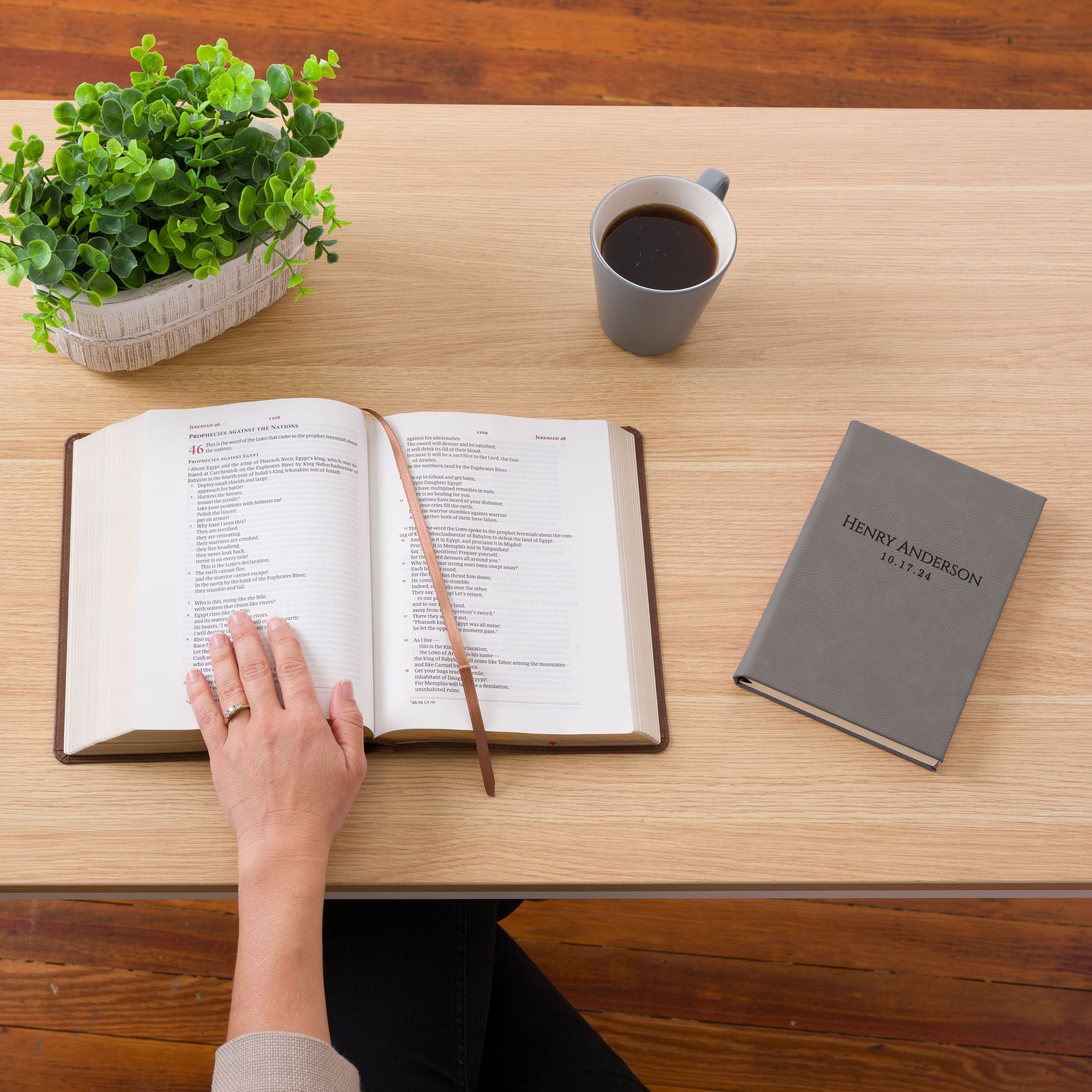 Personalized CSB Wide-Margin Bible & Prayer Journal Set, Large Print Journaling Bible, Engraved with Name, Christian Gift, Baptism Gift